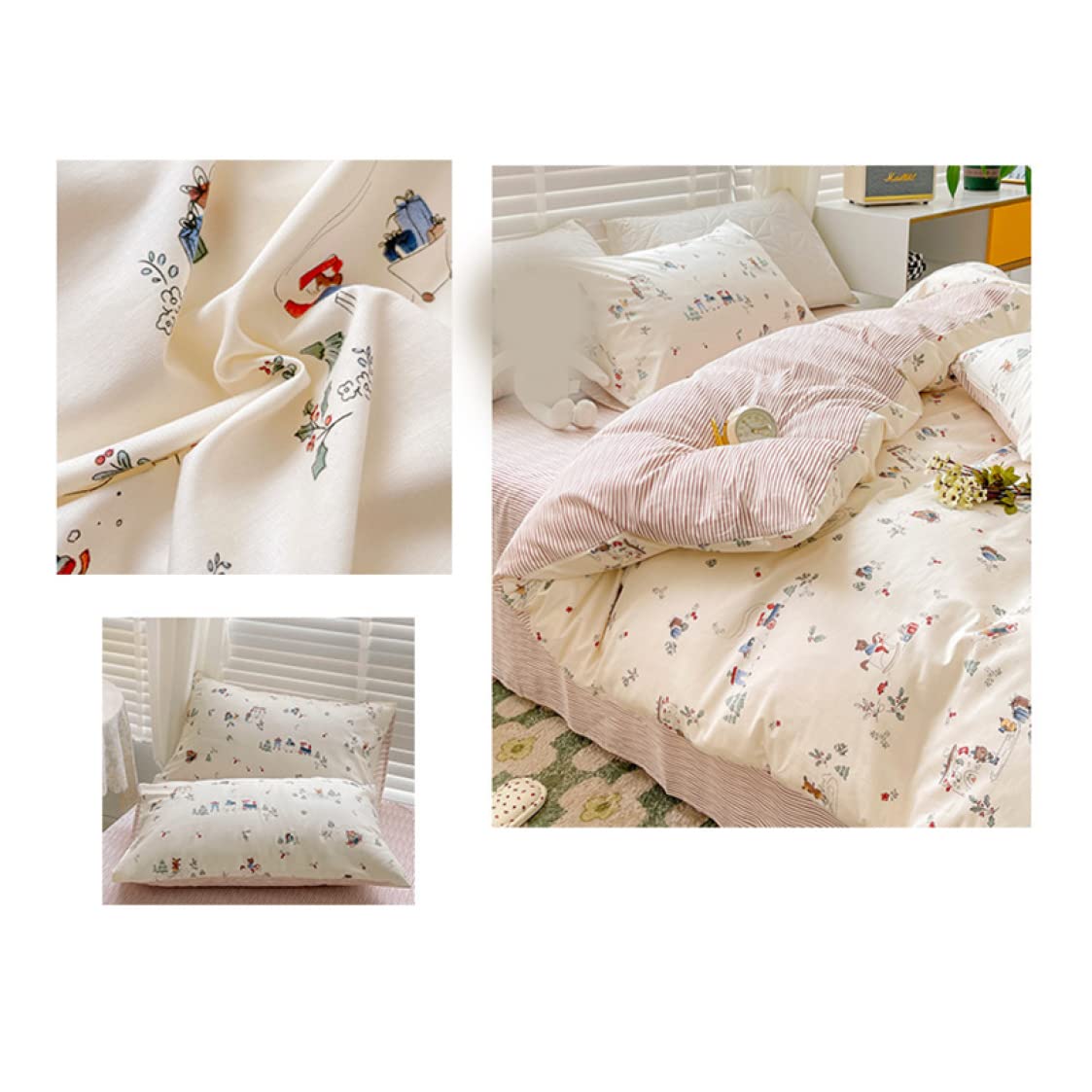 Amazon｜[tqqem] 布団カバー ダブル 2.0mA 4点セット 寝具カバーセット