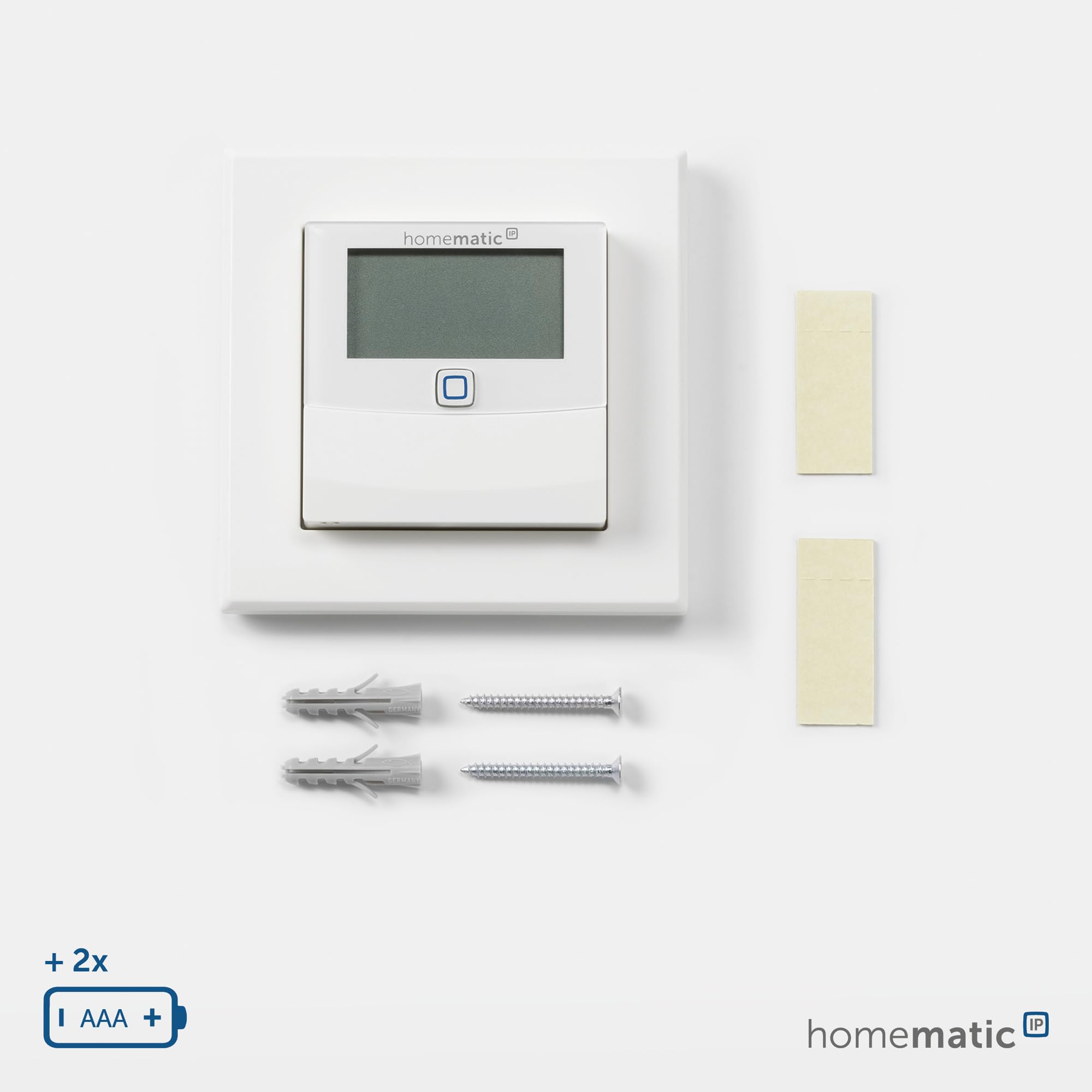 Homematic IP Temperatur- und Luftfeuchtigkeitssensor mit Display – innen, Smart Home, steuert Heizkörper/Fußbodenheizung per App, Alexa, Google Home, Temperaturmessung, Energie sparen, 150180A0
