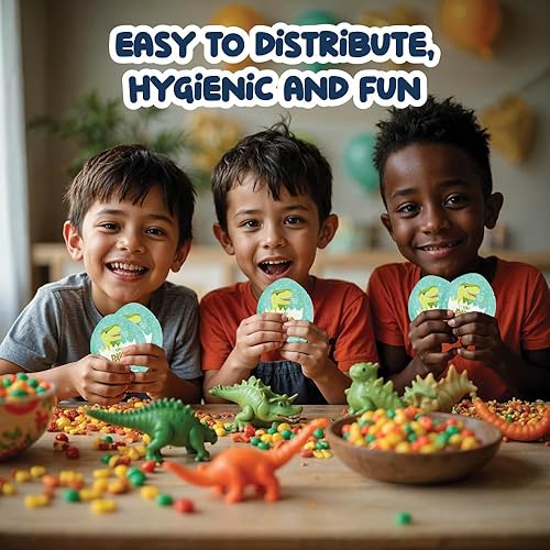 Miniatura 3 de 4YoreElves Paquete de 24 caramelos de dinosaurio  Huevos de dinosaurio bebé, mini masticables de frutas, recuerdos de fiesta de dinosaurios paquete