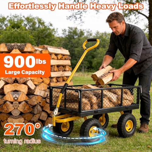 Steel Garden Cart with Removable Sides