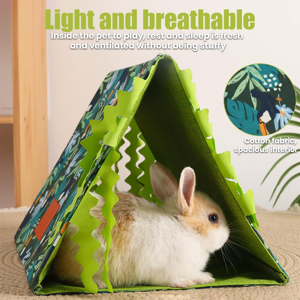 MiOYOOW Letto per Piccoli Animali, Nascondiglio per Criceti con Tenda, Letti Nido per Porcellini d'India, per Ratti, Pappagalli