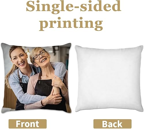 Miniatura 4 de Kufutee Custom Throw Pillow Cover with Photo Text Throw Pillow Cover Cushion Case for Living Room Girls Bedroom Dorm (Mom)