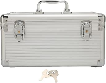 10 Bay Hard Drive Storage Box, Shockproof Hard Disk Transport Case, Sturdy Lock Security, Aluminum Alloy Corner Design