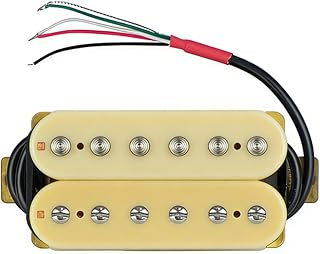 High Output Alnico 5 Humbucker Pickups Set Zebra Color Neck and Bridge Dual Coil Electric Guitar Pickups with Wax Potted Noise Reduction Design (Cream 50mm/1.97in Neck)