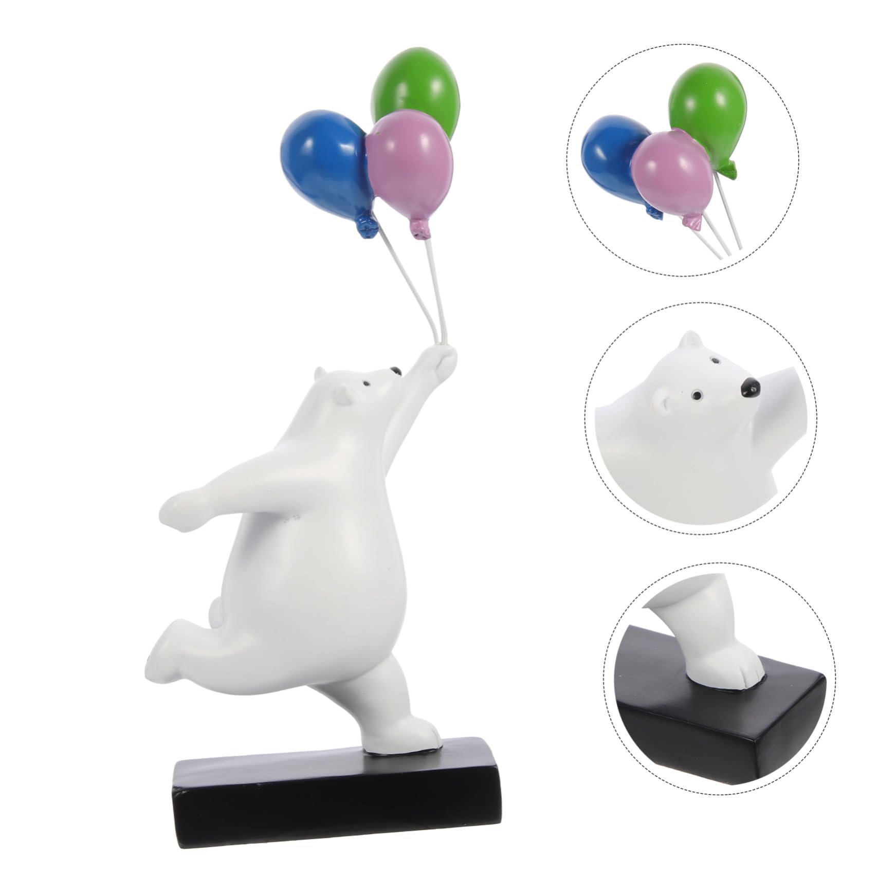 HEMOTON Scultura Orso Palloncino in Resina Cartone Animato Aspetto Vivace e Finitura Raffinata, Decorazione da Tavolo per Casa e Ufficio, Ornamento Adatto a Soggiorno e Camera