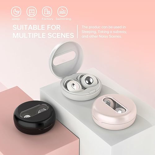 Miniatura 6 de CHACHA Tapones para los oídos para dormir, reducción de cancelación de ruido de 45 dB, tapones para los oídos de silicona suave para viajes,
