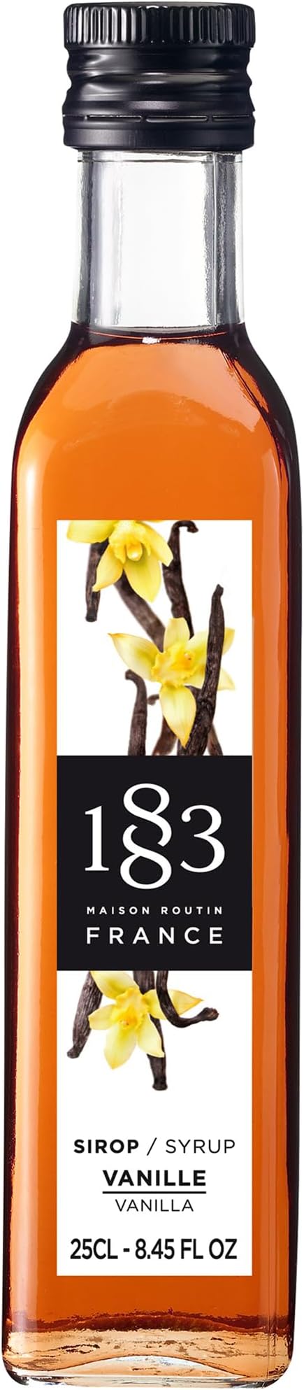 Premium Vanilla Syrup - Flavoured Coffee Syrup, Cocktails, Mocktails, Iced Tea – Great Sugar Alternative, Vegan-Friendly, Allergen-Free, No Preservatives – 250ml Glass Bottle
