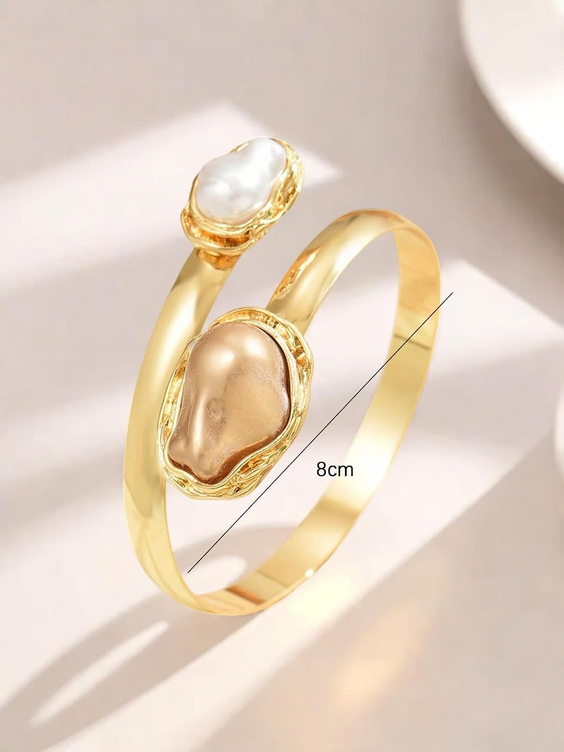 Gold Arm Cuff Bracelet for Women Gold Pearl Arms Cuff Upper Arm Cuffs Bangle Bracelet Minimalist Armband Arms Cuffs Jewelry for Women