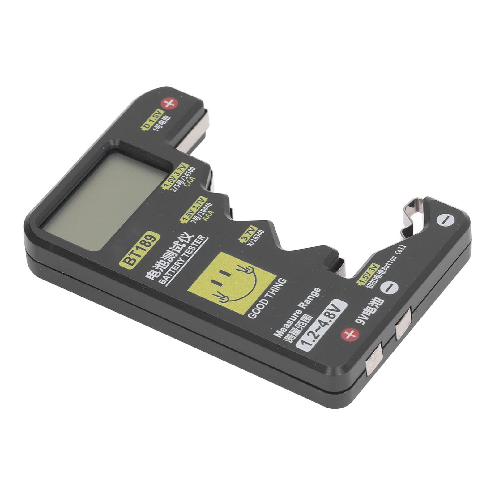 Cyfrowy Tester Pojemności Baterii z Dużym Ekranem LCD, Uniwersalny Detektor dla AA, AAA, C, D, 9V, Czarny, ABS