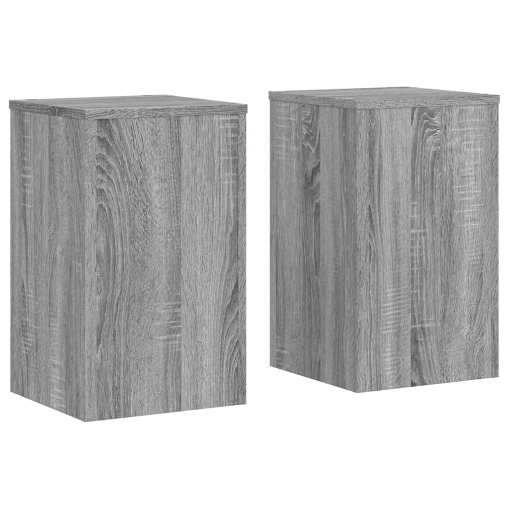 vidaXL Plant Stands 2 pcs, Plant Pot Stand for Indoor Living Room, Plant Holder for Decorative, Flower Stand Flower Pot, Grey Sonoma Engineered wood