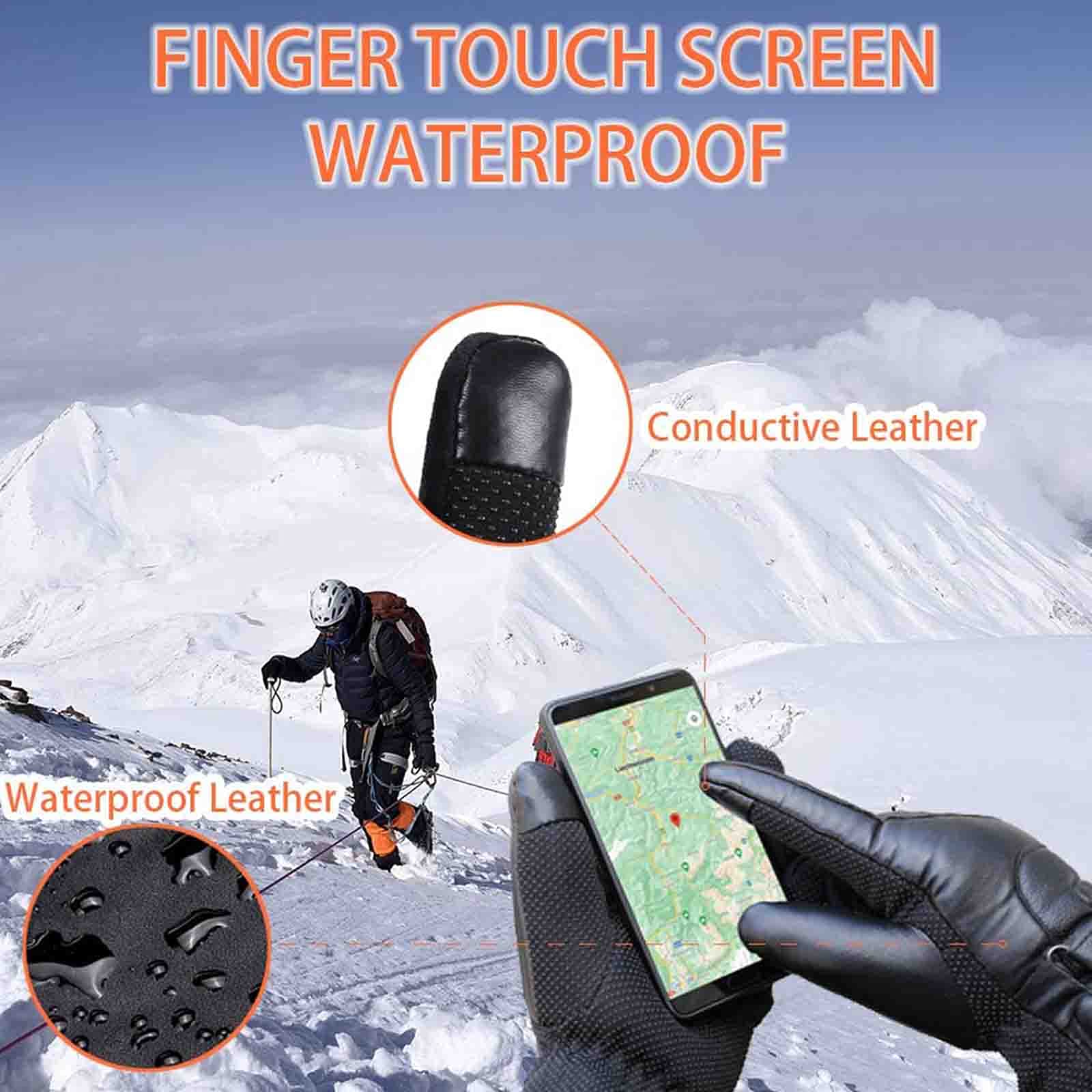 CHEWYNP Guanti riscaldati da Moto Guanti scaldamani Invernali con Regolazione della Temperatura per Ciclismo Guanti riscaldanti alimentati Tramite USB per Uomo Donna