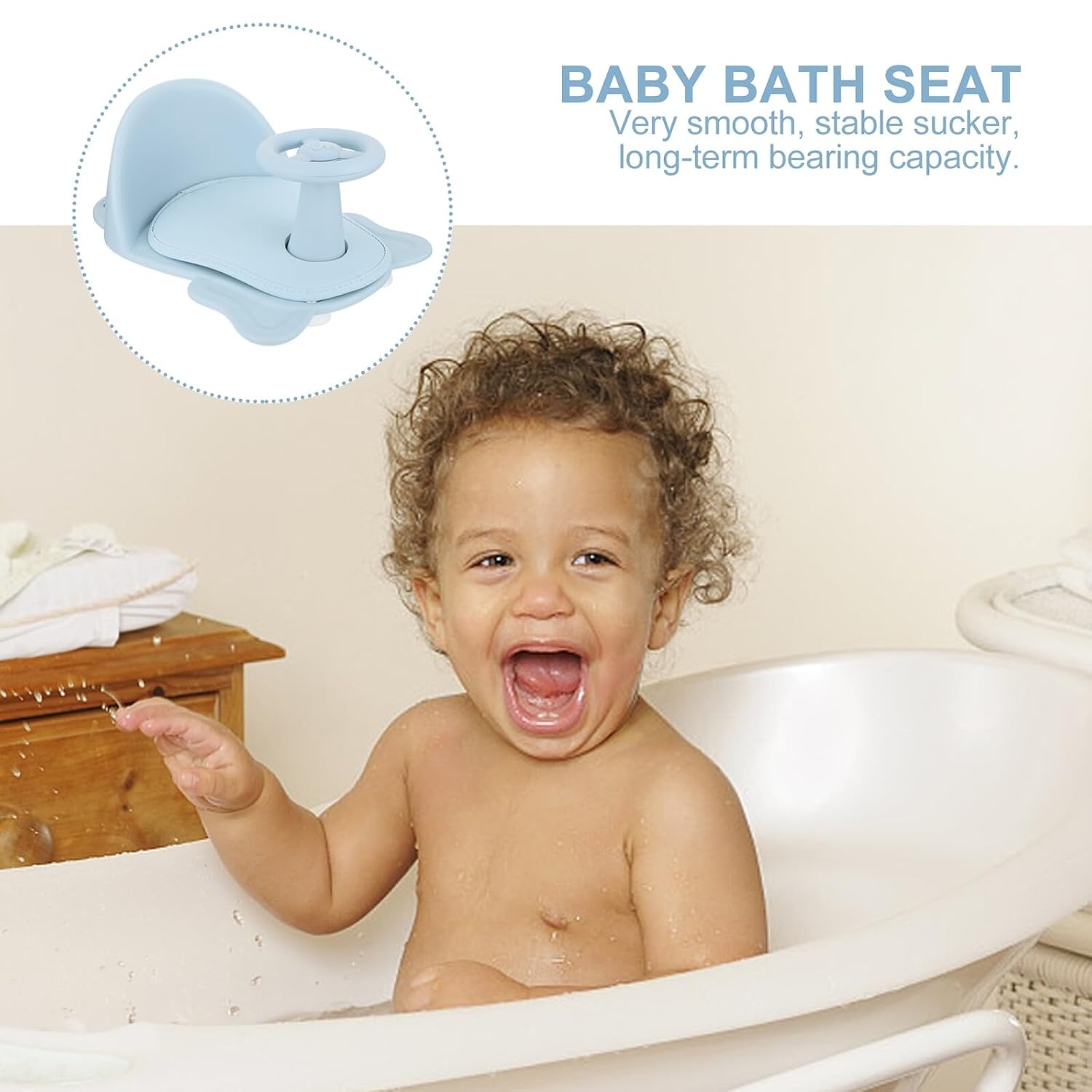 FRCOLOR Creative Bath Seat with Stable Suction Cups Non-Slip Shower Chair for Support for Standard Bathtubs and Claw Tubs