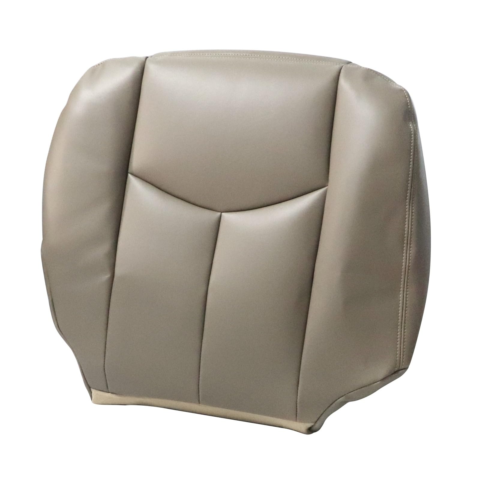NLQR Front Bottom Leather Seat Covers (Pair) - Tan Faux Leather For Chevy Tahoe, Suburban, Silverado & GMC Yukon, Sierra 2007-2014