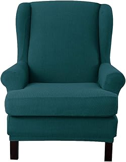 E EBETA Jacquard Salvadivano Copripoltrona Trapuntato Adele, Copripoltrona con Orecchie Poltrona Protettiva Elasticizzato Antiscivolo (Verde Oliva)