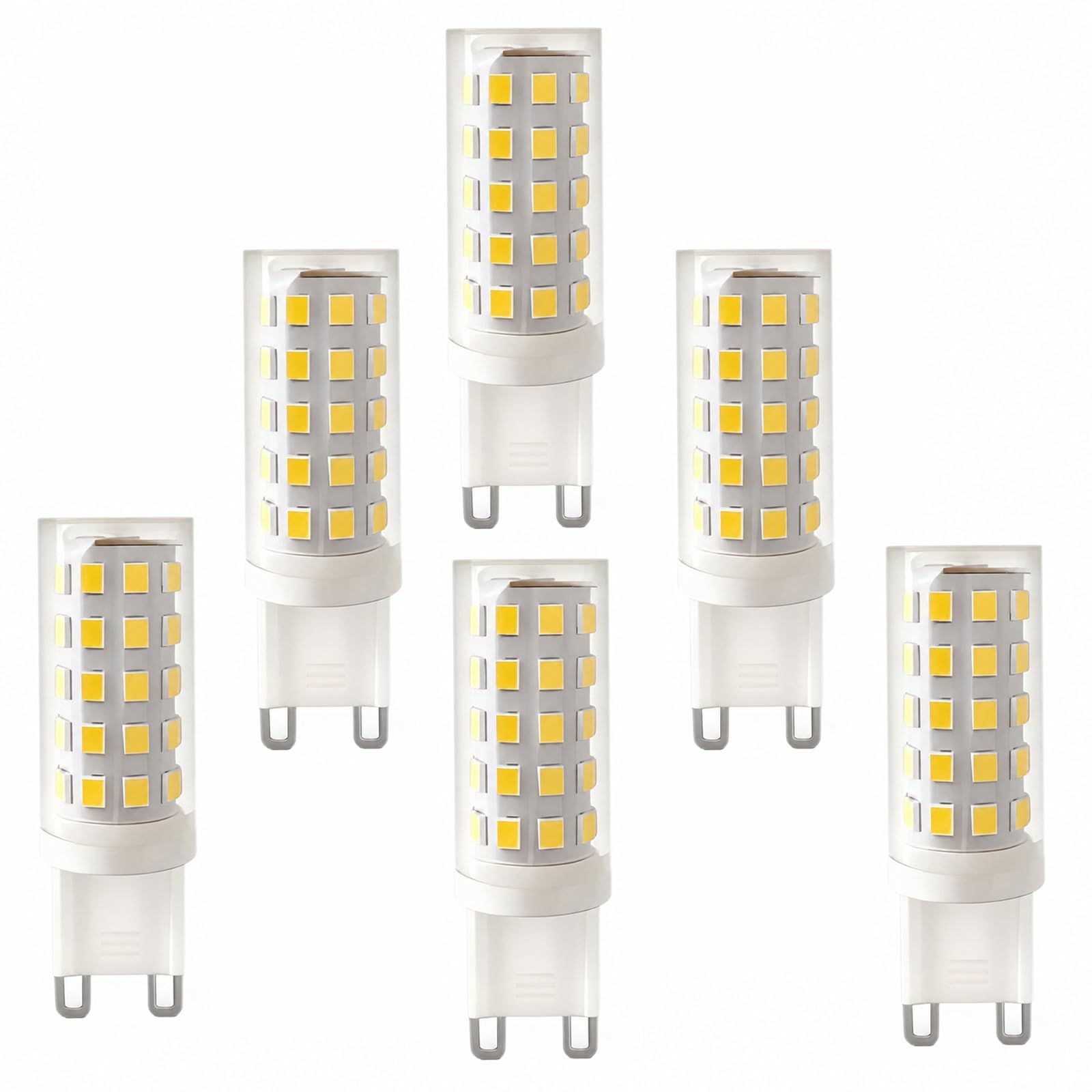 Lampadina LED a Mais G9 6W Equivalente 48W Sostituto Alogeno Anti-Sfarfallio Risparmio CRI>80 Brillante Camera Soggiorno Cucina Corridoio Non Dimmerabile(Natural white 4000K,6 Pack)