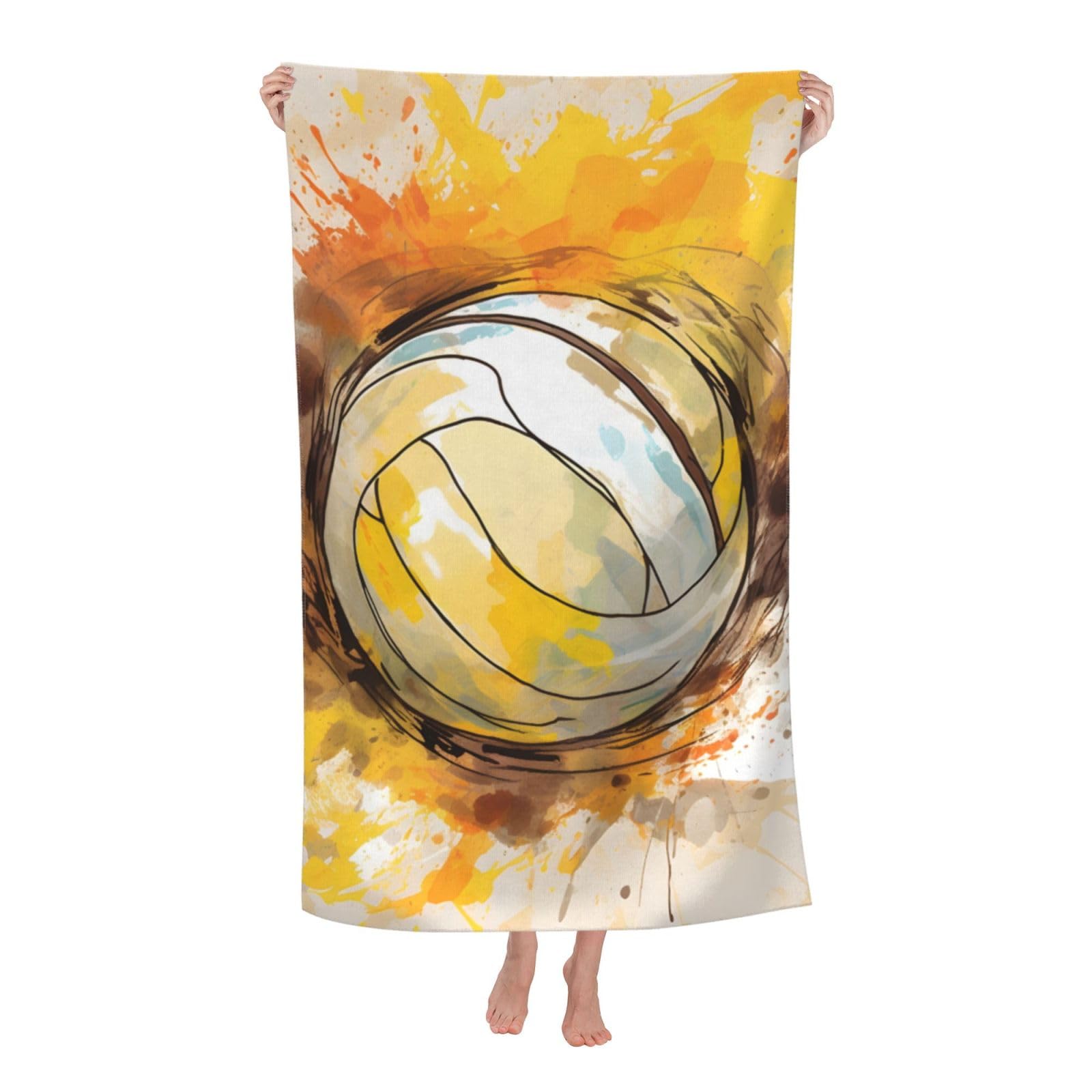 LSRCPD Beach Towels Colorfully Volleyball Camping Sports Gym Bath For Men Women 80X130Cm