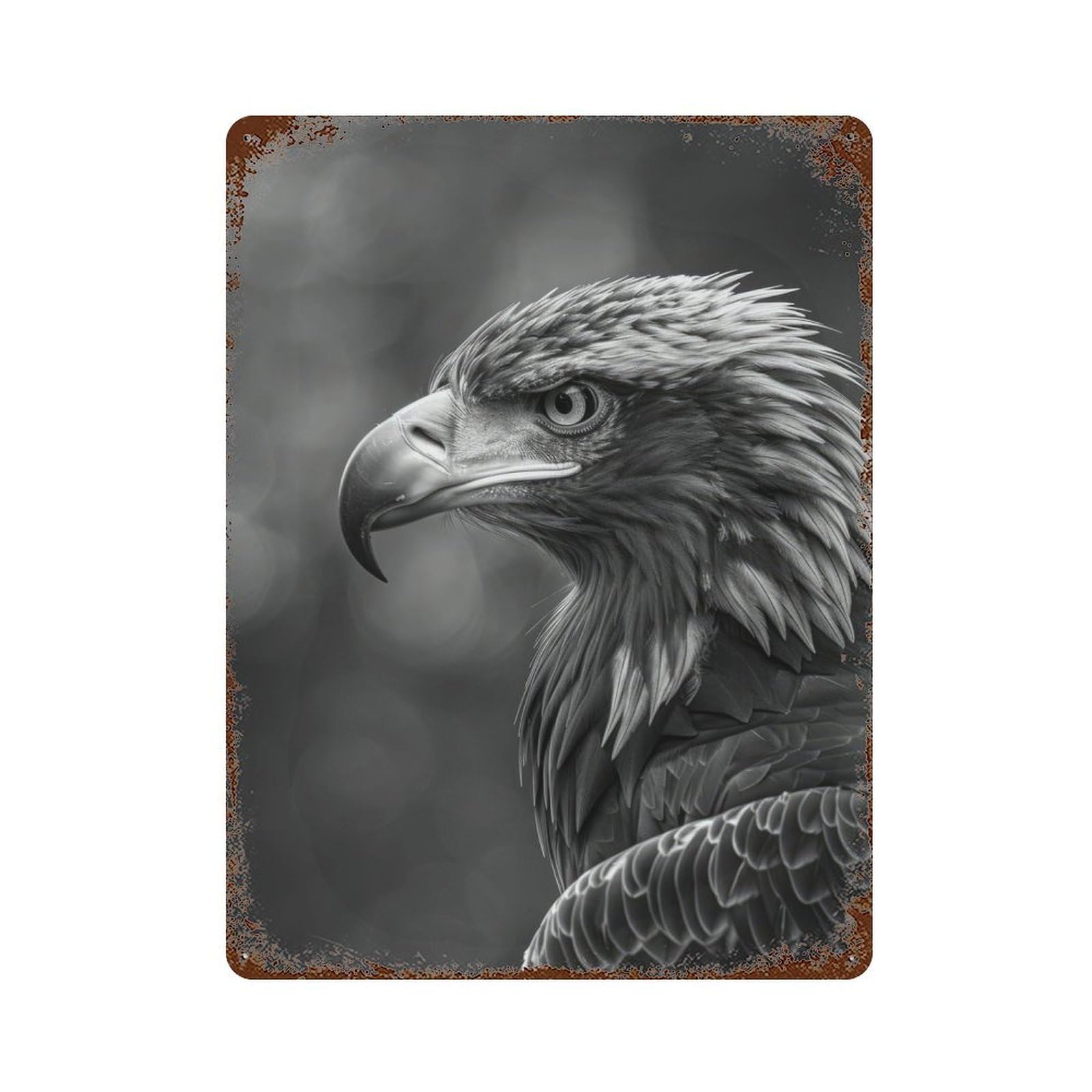 American Eagle Rusty Metal Tin Sign 15.7"x11.8", for Shed, Workshop And Garage Wall Decor, Novelty Wall Decor