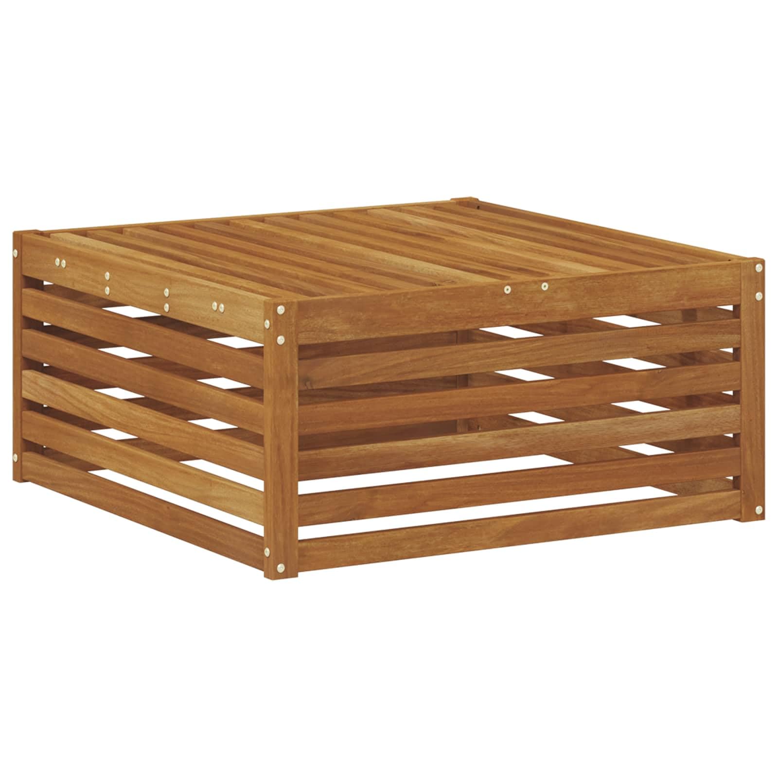 Gartengarnitur 5-teilig aus massivem Akazienholz wetterfestes Sitzgruppe Essgruppe für Terrasse Balkon Gartenmöbel Set mit Hockern und Sofas für Outdoor-Wohnbereich