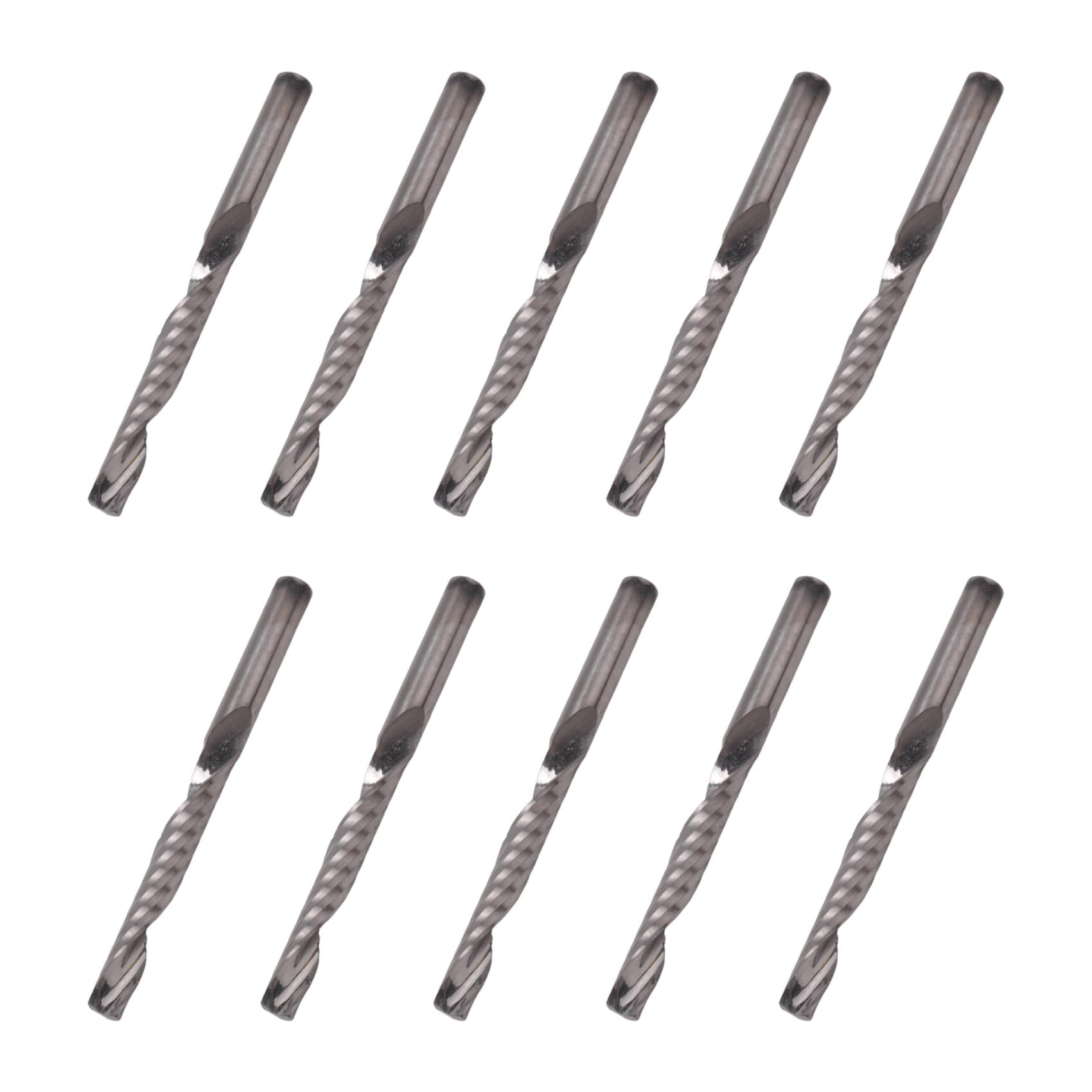 Littimoon 10Pcs CNC Router Bits 3.175 X 22Mm Single Flute Spiral Carbide CNC Router Bits Milling Cutter