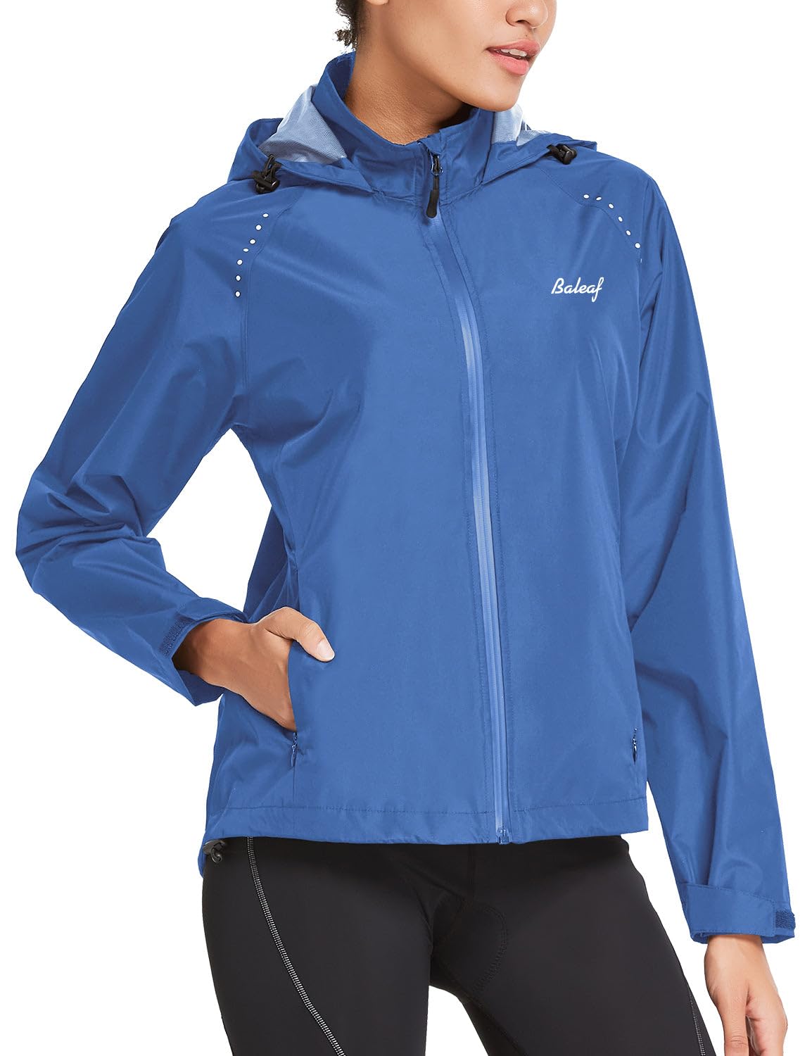 baleaf Chaquetas de ciclismo con capucha impermeable a prueba de viento Packable Running Biking impermeable