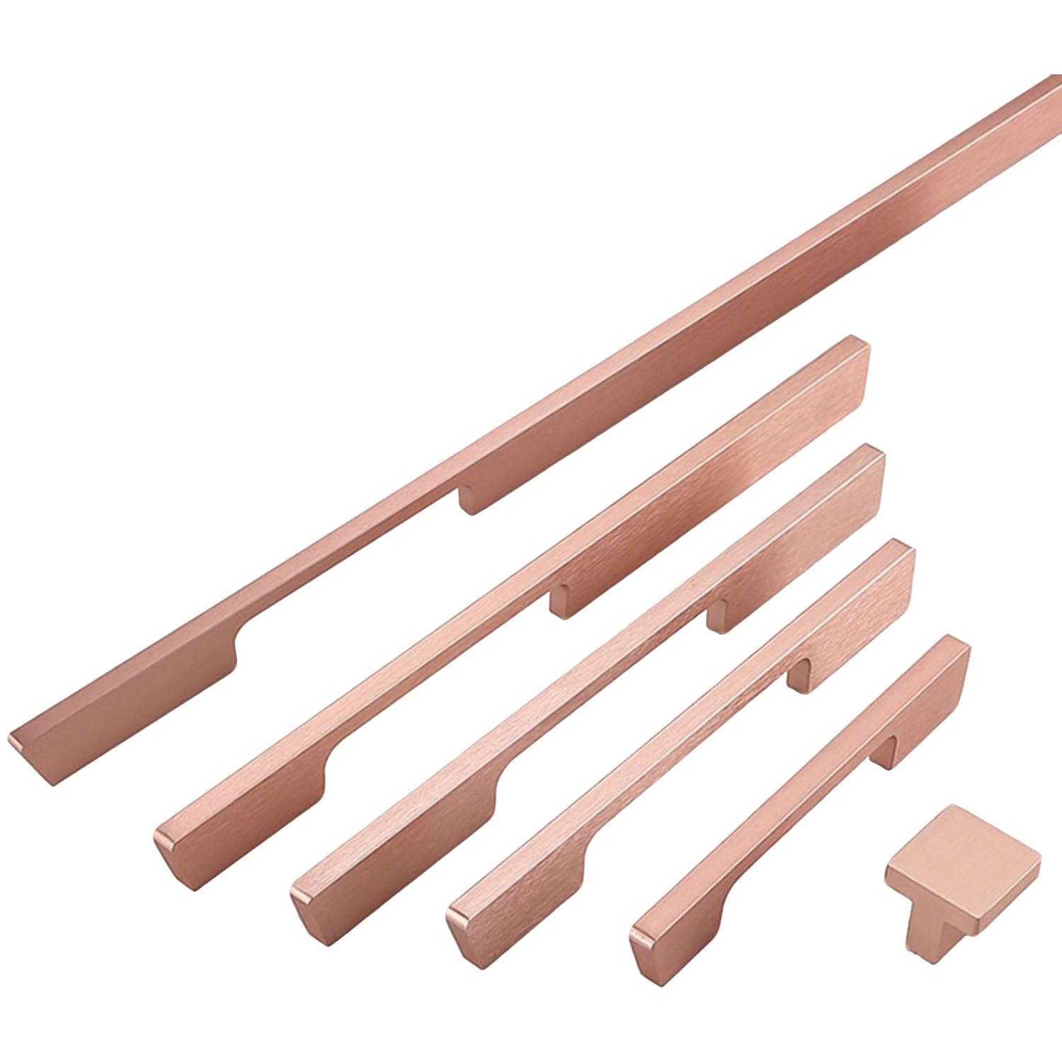 Poignée d'armoire longue en alliage d'aluminium rose or pour mobilier chic