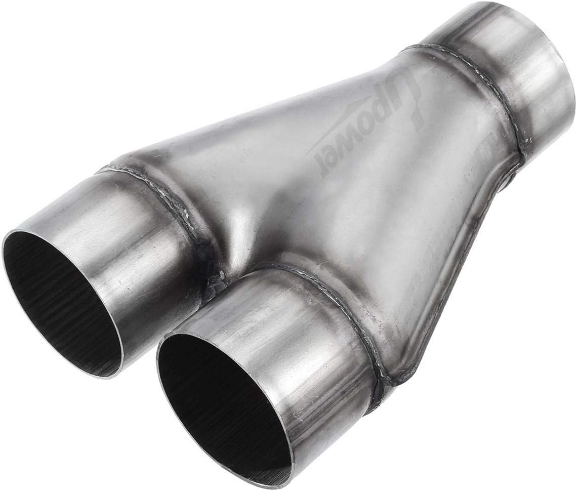 Upower Exhaust Y pipe 3" Inlet 2.5" Outlet Weld-on Dual Exhaust Pipe 10 ...