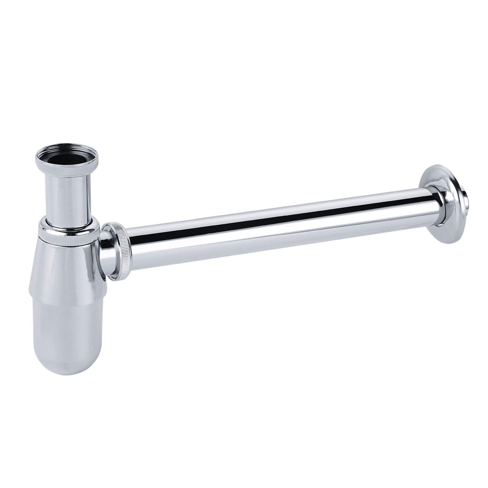 Trampa para Botella Plateada, sifón Redondo, latón, Cromo, baño, tocador, Lavabo, tubería, Fregadero, tuberías de Agua Residual, Accesorios de baño exquisitos