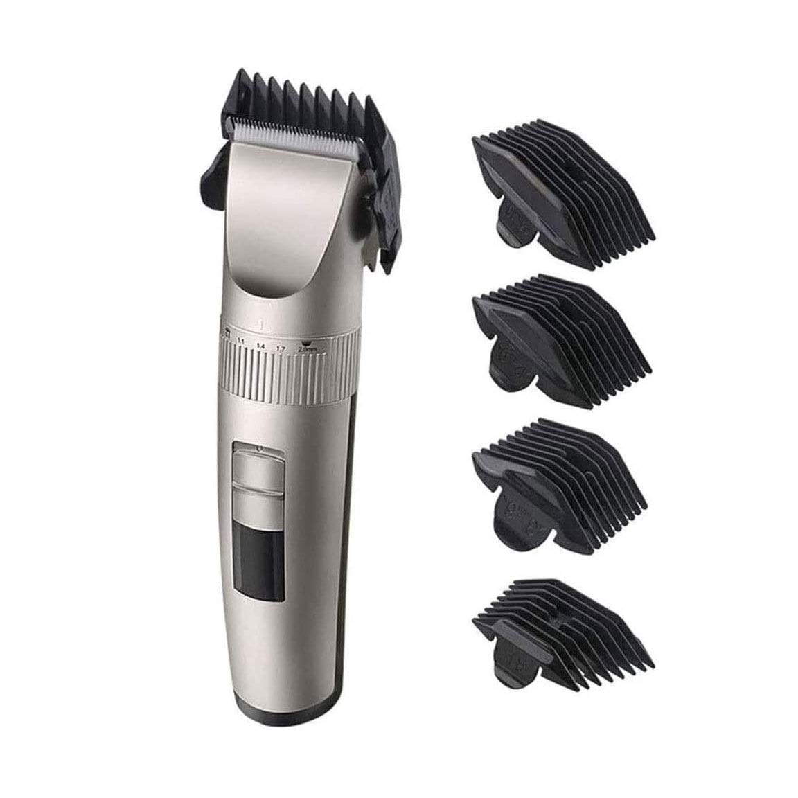 Clippers per capelli - Clippers professionali per uomo per uomo, kit di taglio per capelli cordless con pale in ceramica e display a LED, regolazione a 5 velocità, 4 pettini di guida per elegante