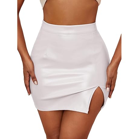 White Faux Leather Skirt: Unleash Your Inner Fashionista with Our Sophisticated Bodycon Mini