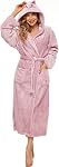 ccko Plush Robes For Women, Fleece Fuzzy Womens Robe,Soft Warm Women's Bathrobe with Hood for Bath Spa Shower House