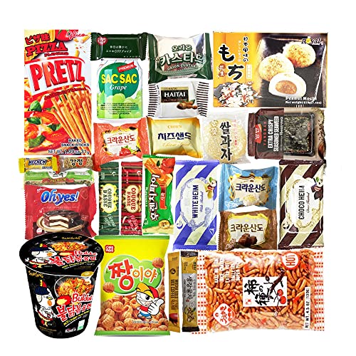 Seconde Nature Journey of Asia ''Seri's Choice Limited Korean Japanese Snack Box'' 26 Count Individual Wrapped Essentials Packs Candy, Snacks, Chips, Cookies, Drink, Treats, 42 Piece Set