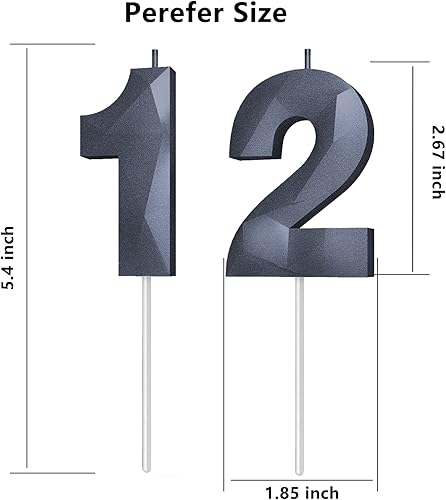 Miniatura 340 de Velas de cumpleaños con número (4 velas rojas) 3D con forma de diamante número Happy Birthday Cake Velas para fiesta de cumpleaños, boda, decoración