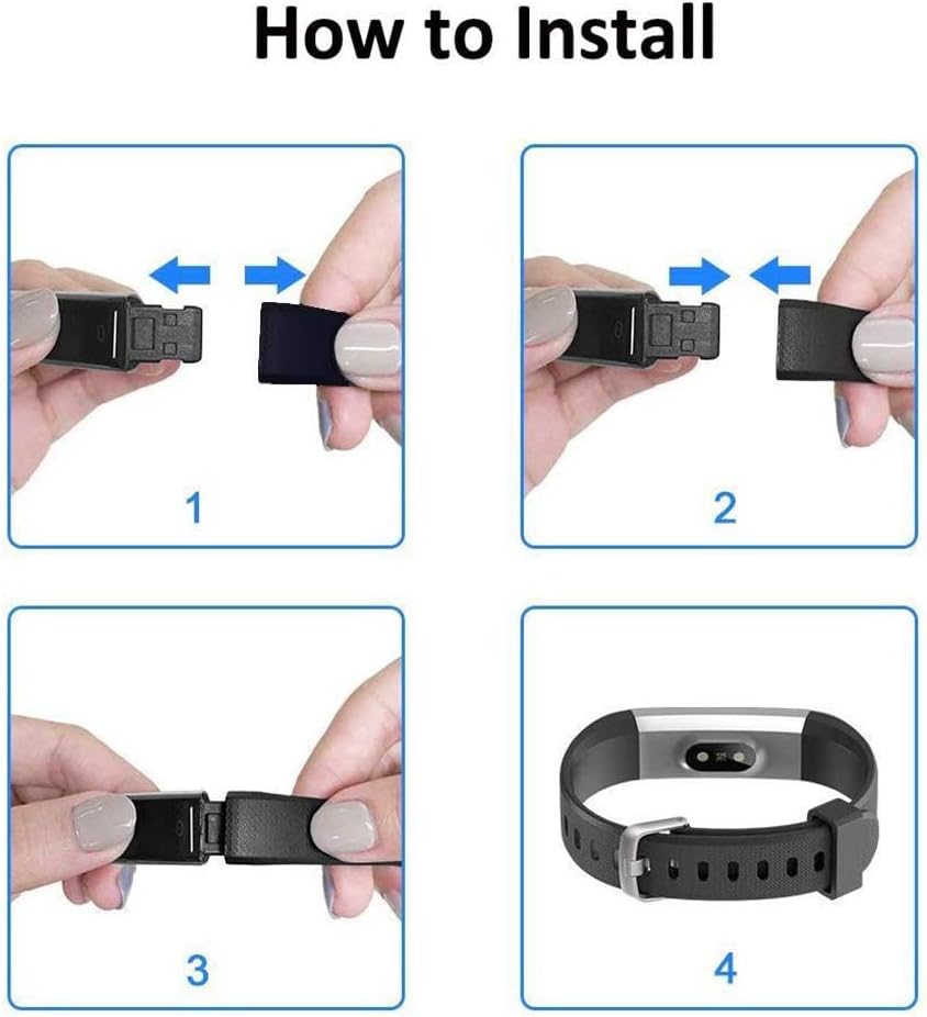 ID 115U Replacement Bands for ID115U ID115U HR Fitness Tracker Length Adjustable Smart Bracelet Replacement Straps for Women Men,2 Pack(Purple,Black) : Electronics