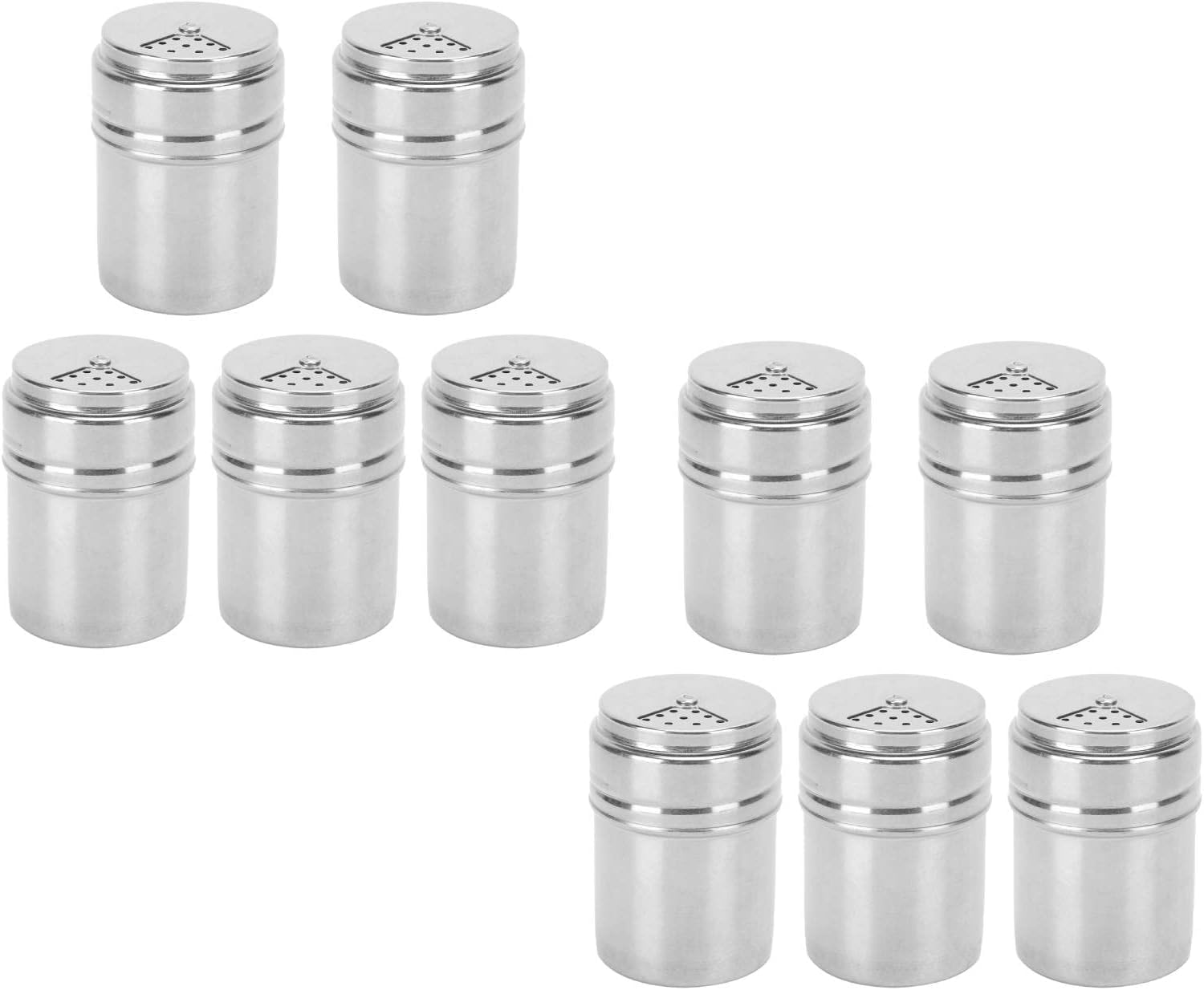 Olla for condimentos, 10 unidades de coctelera for condimentos, azucarera, botella de condimento de acero inoxidable, salero, pimentero, latas de condimento con tapa giratoria