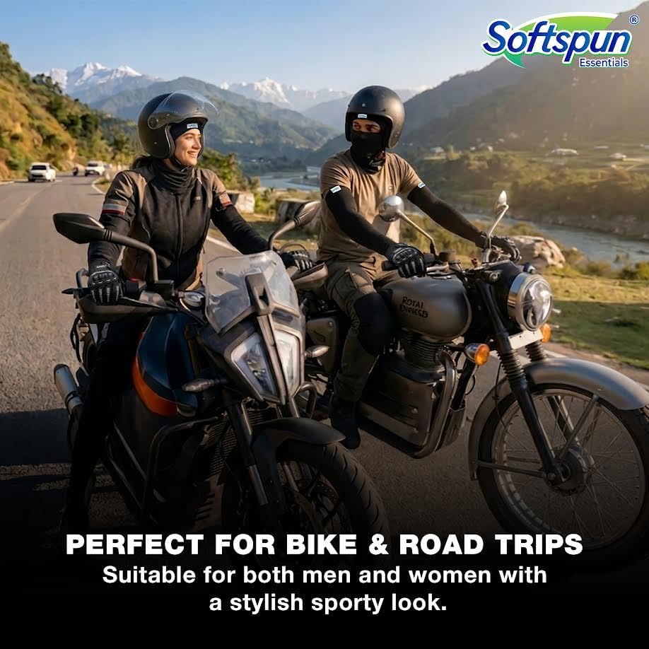 Image of SOFTSPUN Essentials Motorcycle Riding Gloves for Men & Women | Touchscreen Bike Gloves with Hard Knuckle Protection | Breathable Anti-Slip Sports Safety Gear for Biking, Cycling & Racing (Medium)