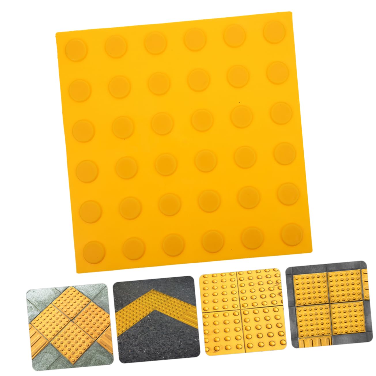 4pezzi Tappetino Braille in Pvc Antiscivolo con Texture a Puntini Sollevati per Percorsi Ciechi, per Stazioni della Metropolitana e Ambienti Esterni