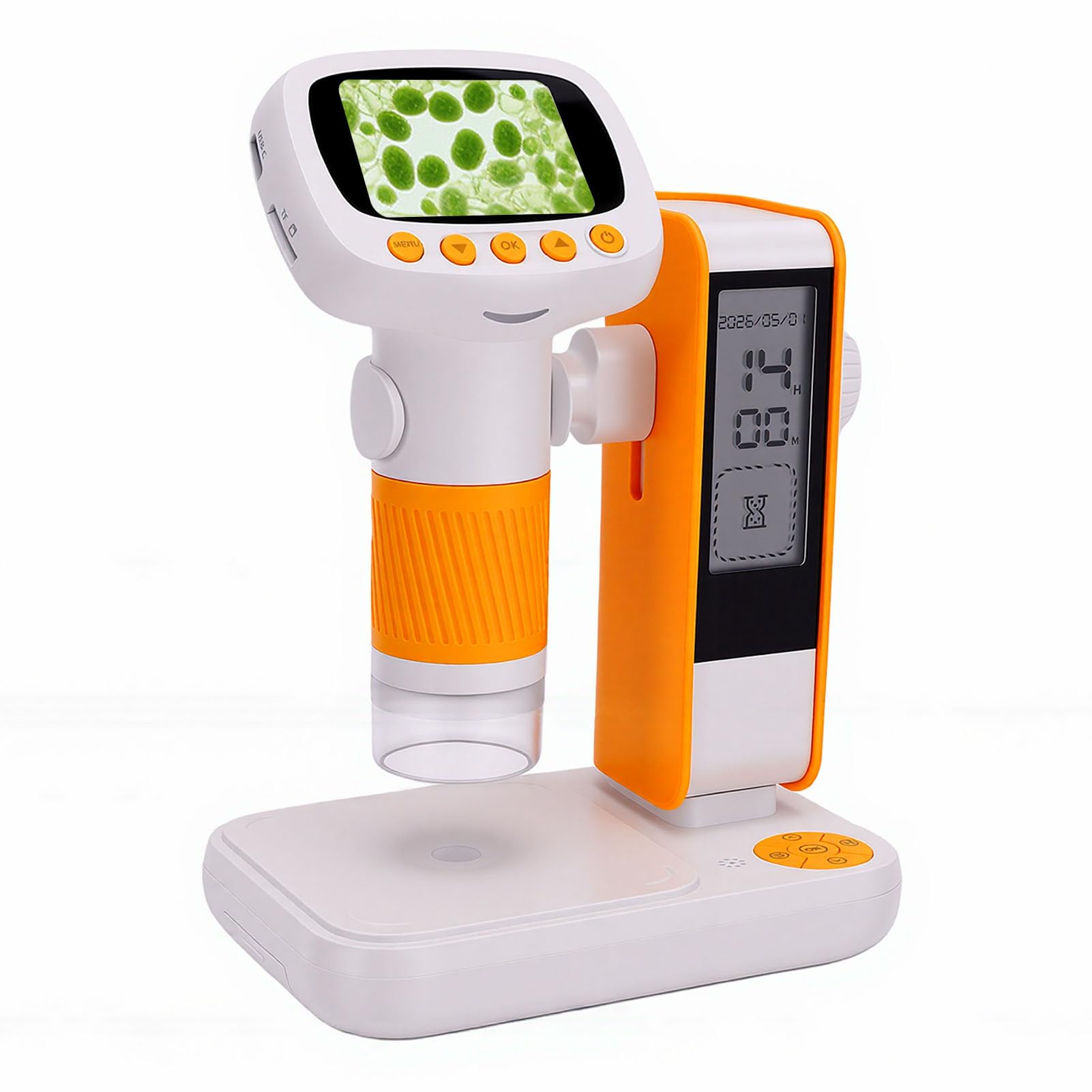 Microscopio per Bambini, Microscopio Digitale Portatile con Ingrandimento da 50X a 1000X con Schermo a Colori e 8 Luci LED Regolabili, Compatibile con PC USB per Ragazzi e Ragazze Dai 3 Anni