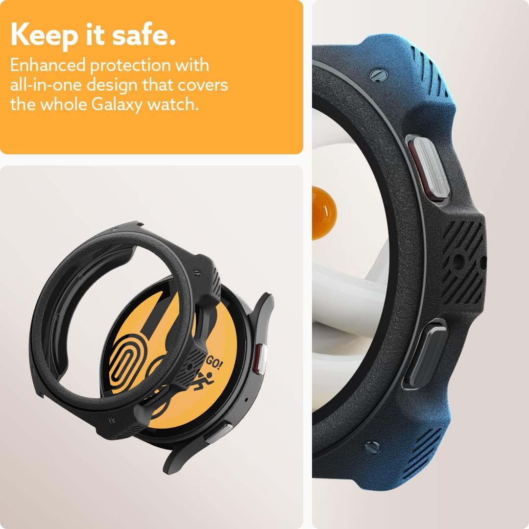 Caseology Vault Compatible with Samsung Galaxy Watch 5 Case 44mm (2022) with Galaxy Watch 4 Case 44mm (2021) - Matte Black