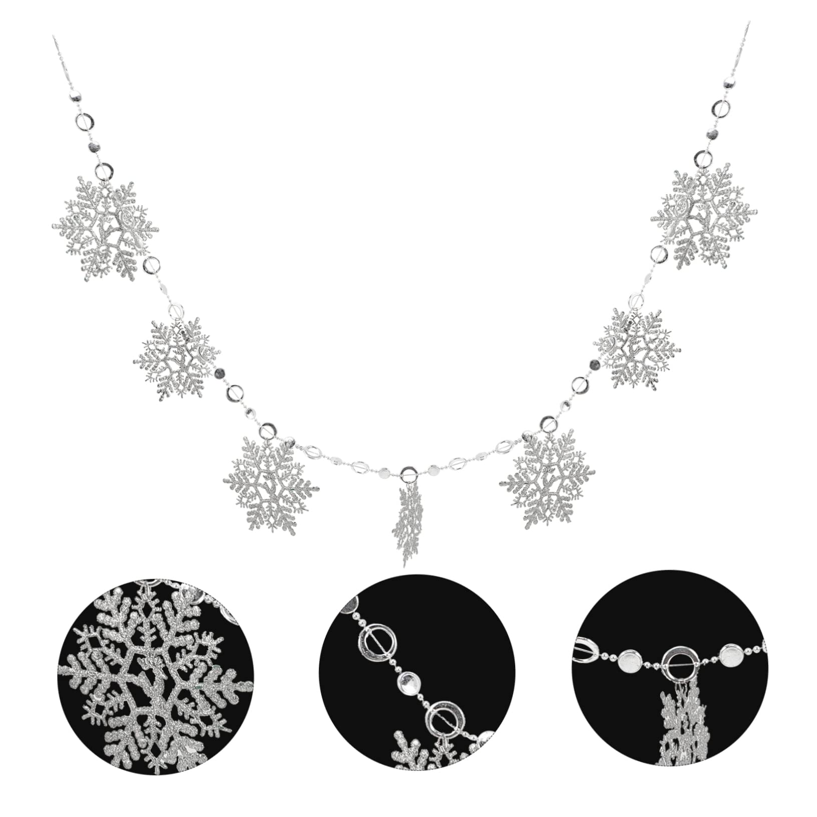 PRETYZOOM 6 Pièces Flocons De Neige De Noël Ornamnets Suspendus à l'arbre De Noël Décorations De en Plein Air Guirlande De Flocons De Neige Blancs Décor De Plastique