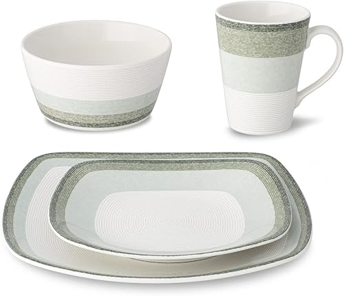 Miniatura 3 de Noritake Colorscapes Layers Sage - Juego cuadrado de 4 piezas, servicio para 1