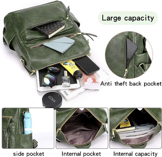 Image of Women's Fashion Backpack with Shoulder Strap Stylish Leather Backpack for Women | Shoulder Bag for Women & Girls | Anti Theft | Multipurpose Travel Bag for Women | Adjustable Shoulder Straps