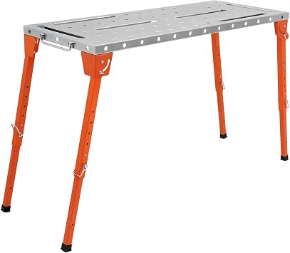 Welding Table, 1000LBS Foldable Welding Workbench w/Adjustable Height, Portable Welding Table, Portable Steel Work Bench Table Topfor Welding, Assembly, Repair46" x 18"
