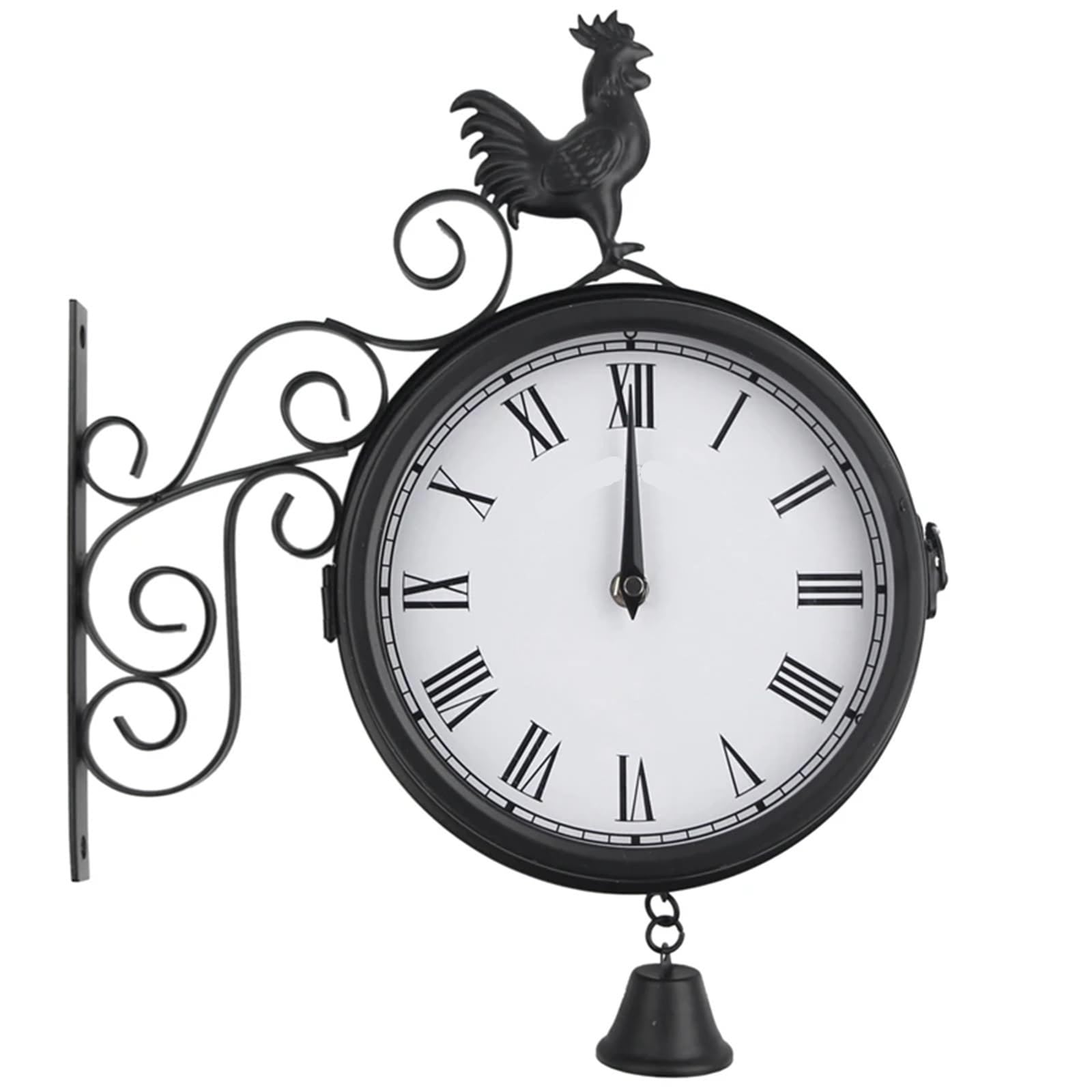 ZHSOAO Outdoor Garden Wall Station Clock for Patio, Pool, Garden