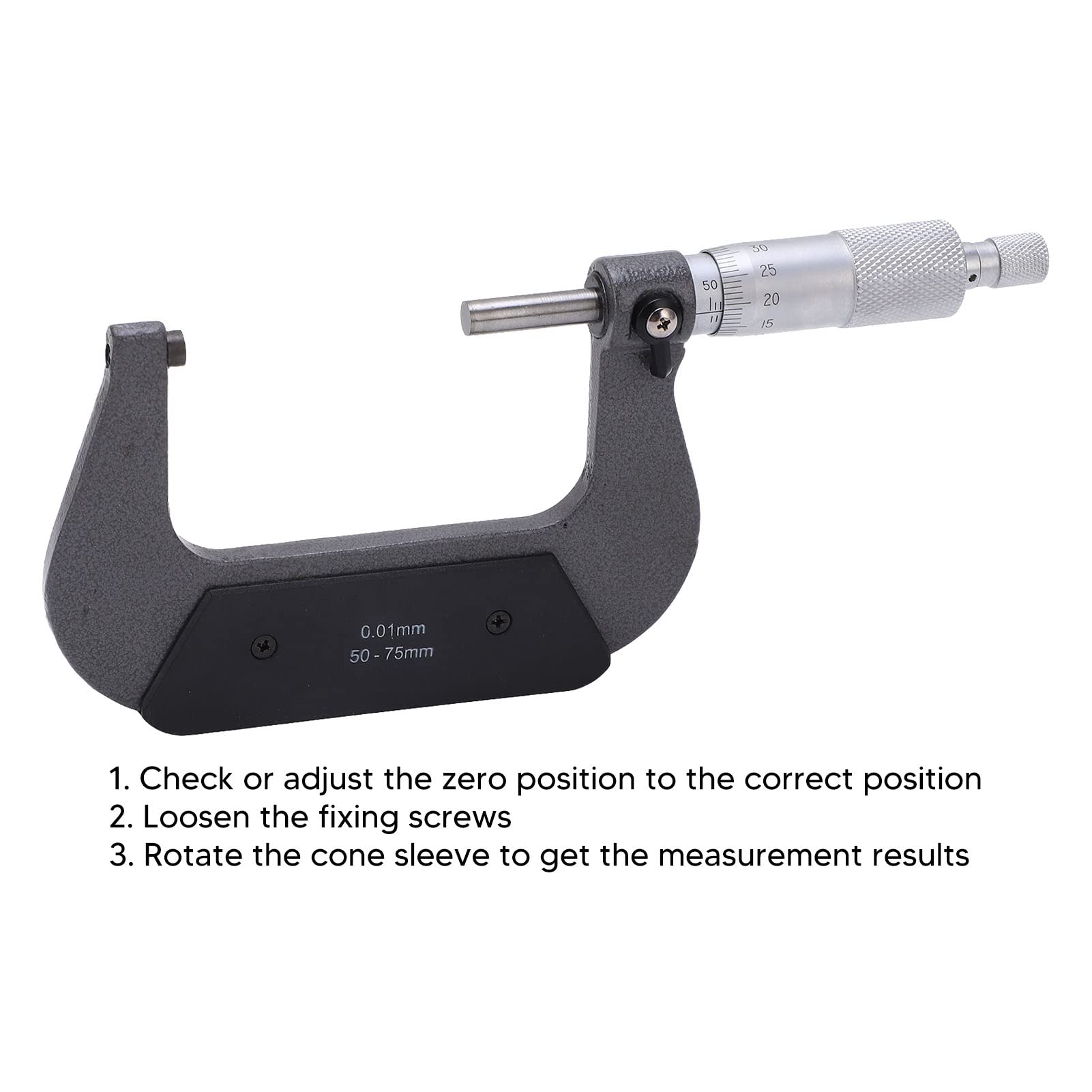 Tissting Micromètre 25-50 mm/50-75 mm/75-100 mm Précision 0.01 mm Outil de Mesure Portable - Micromètre en Alliage d'aluminium pour Mesures Précises et Répétées Idéal pour Ingénieurs et Machinistes