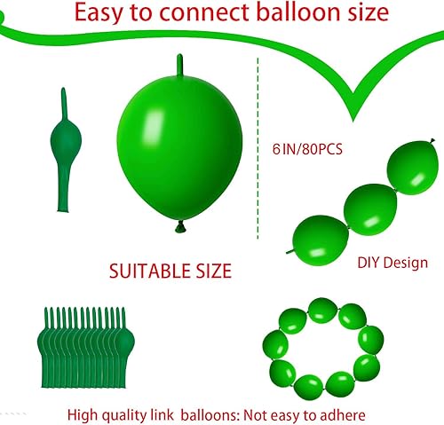 Miniatura 3 de Globos de látex verde de 6 pulgadas, 80 unidades, para cumpleaños, Halloween, Navidad, fiestas y festivales