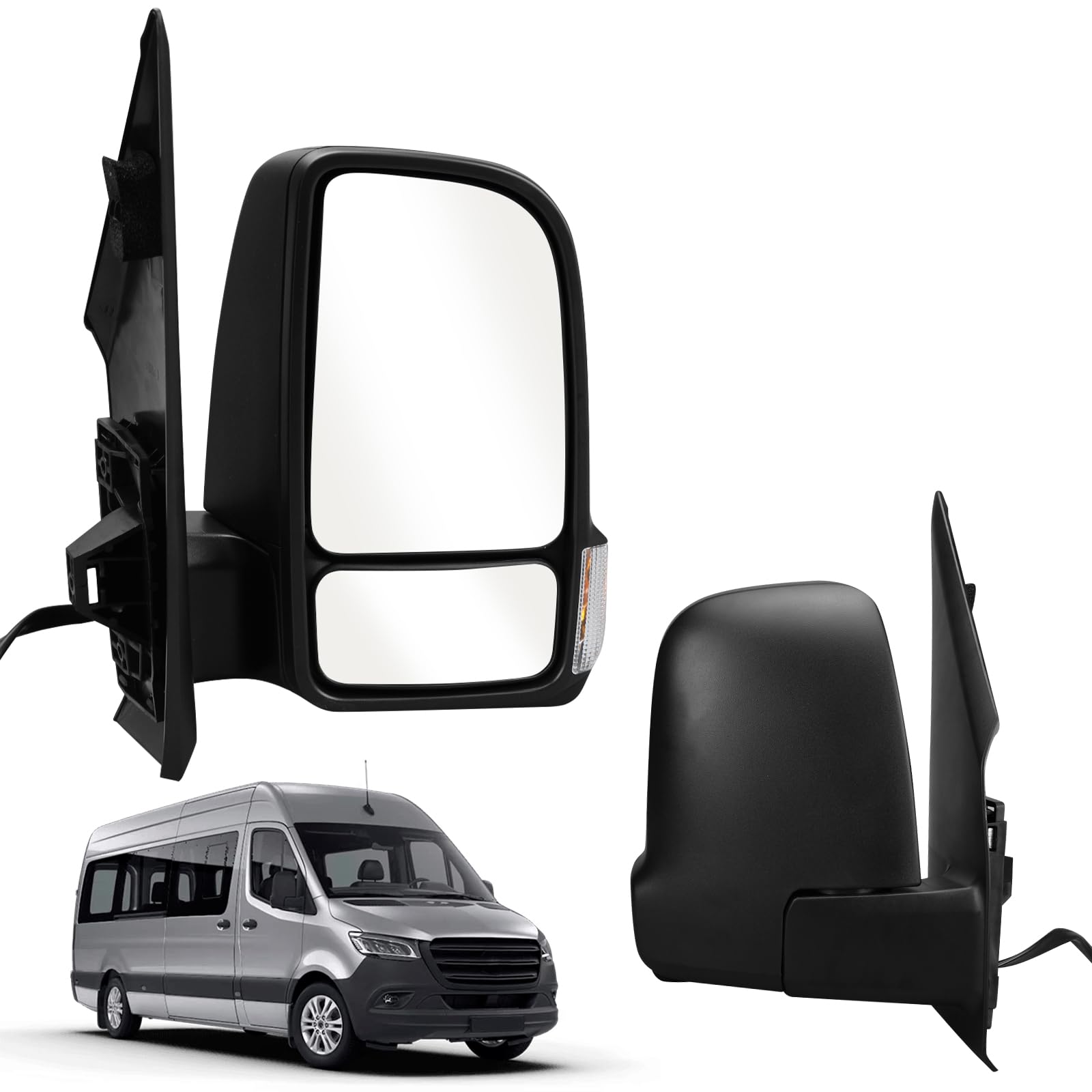 Rétroviseur extérieur droit de rechange pour Mercedes Sprinter W907 W910 VS30 2019-2024, kit complet avec clignotant, verre convexe, verre chauffant, pièce de rechange OE#A9108109001