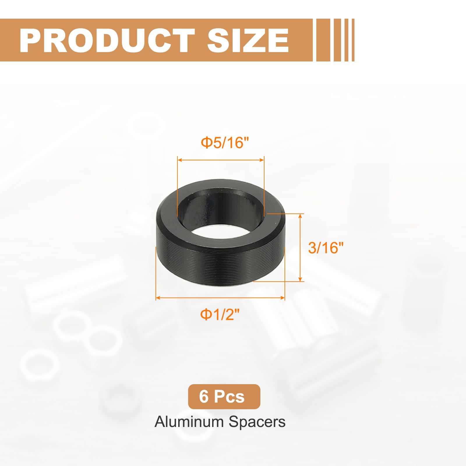 PATIKIL 6PCS Aluminum Spacers - Image 2