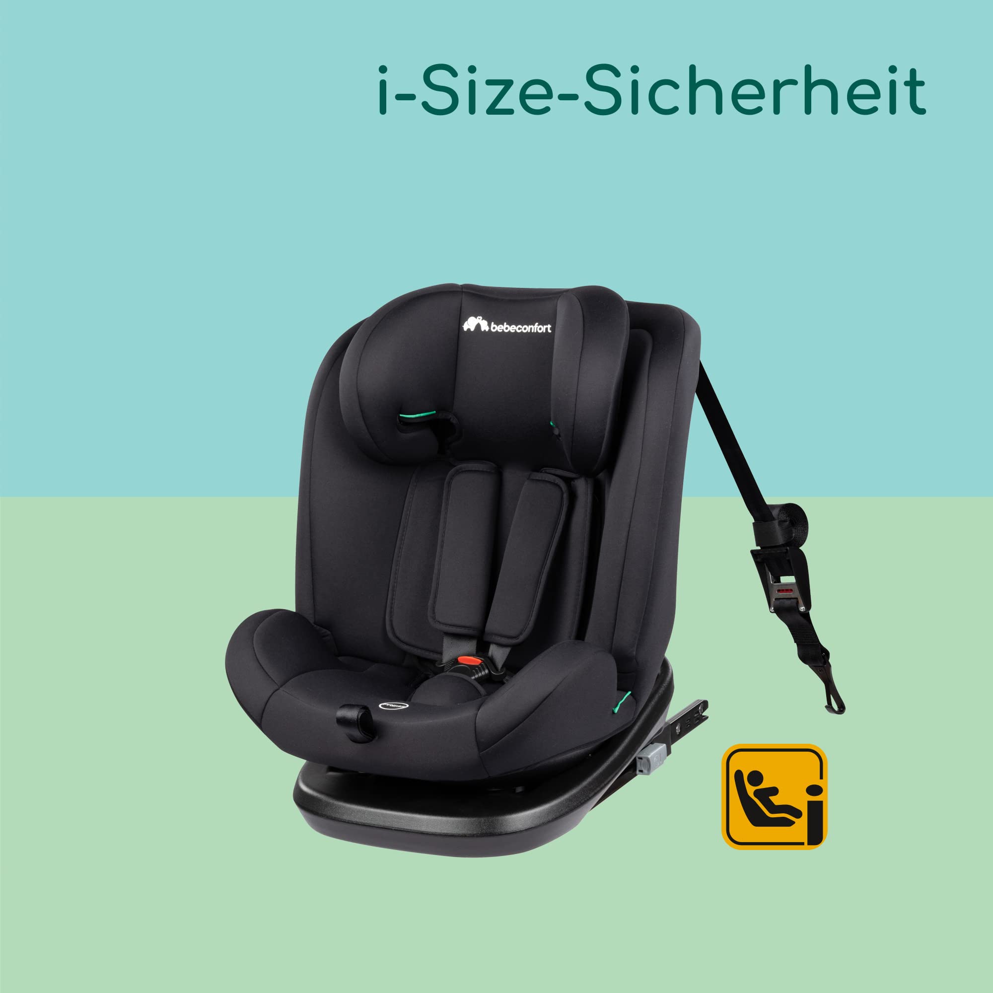 Bebeconfort EverFix i-Size Kindersitz, Vorwärtsgerichteter Kindersitz, ISOFIX-Kindersitz, von 15 Monaten bis zu 12 Jahren, 9-36 kg, 76-150 cm, Black Mist