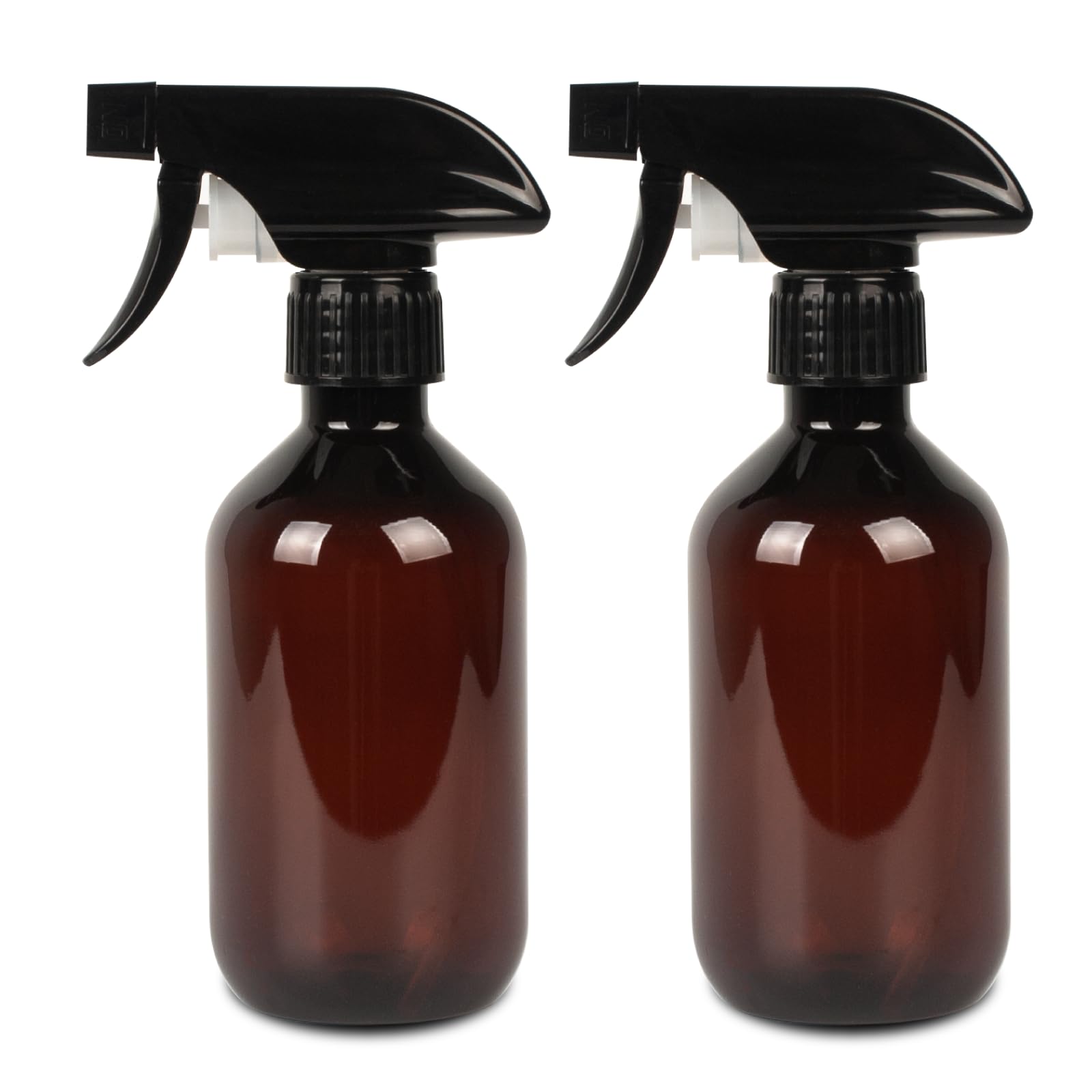 SZSLMY 2 Pcs 300ml Spray Bottles for Cleaning, Plastic Empty Hair Water Spray Bottles, Adjustable Refillable Plant Mister Sprayer Bottle Atomizer for Home Gardening Hair Plants (Brown)