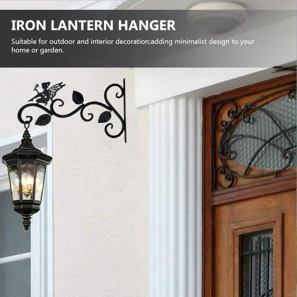 YARNOW Fairy Metal Hanging Plant Bracket Outdoor Wall Hook Iron Plant Hanger Decorative Farmhouse Lantern Bracket for Mason Jar Sconces Bird Feeder